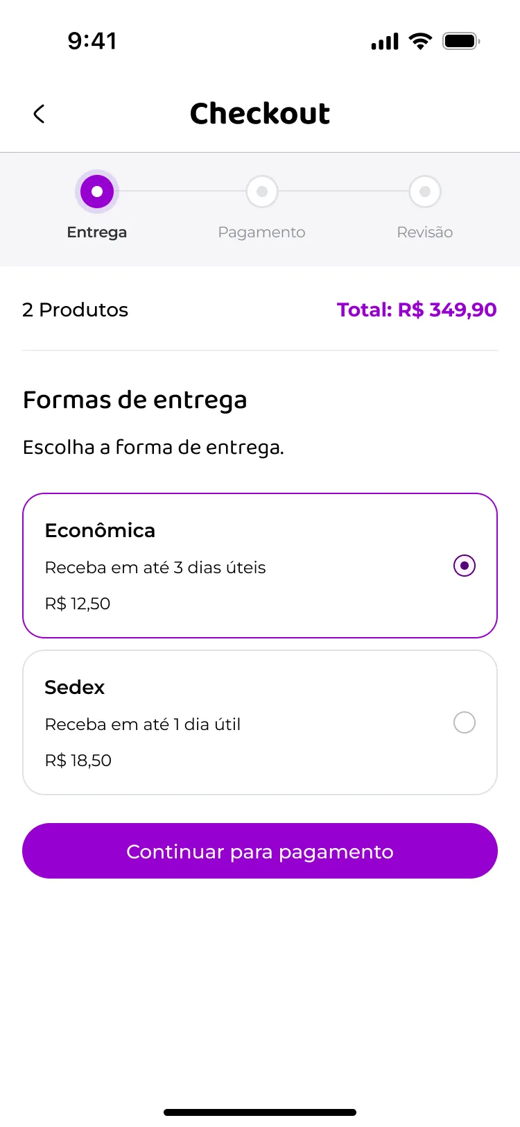 Toymania app, Checkout screen